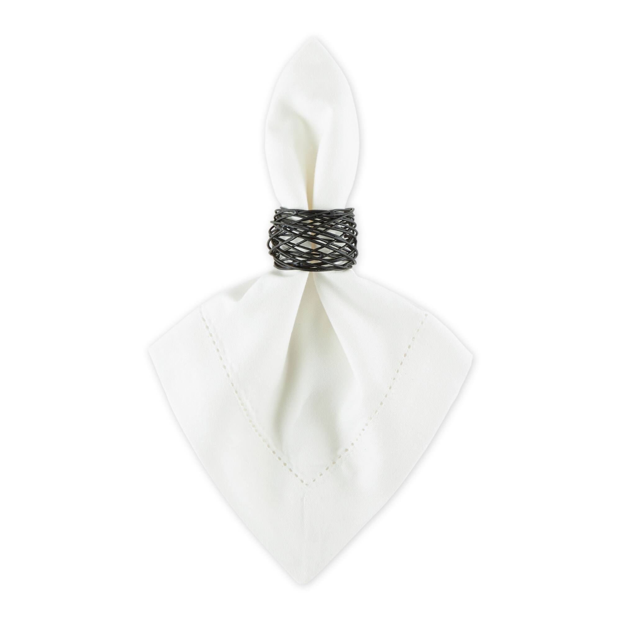 Birdnest Black Napkin Ring, 6ct.